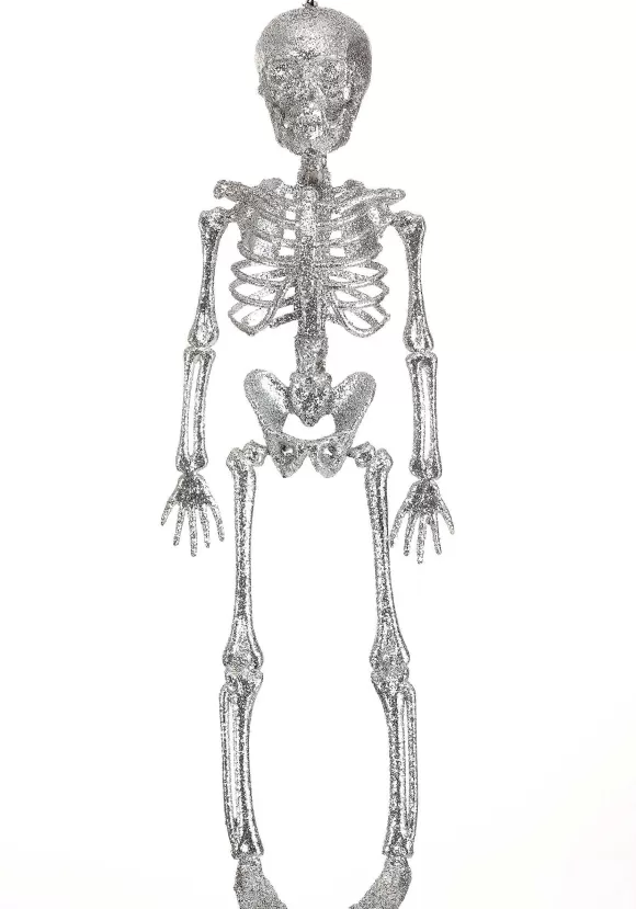 Hot FUN Costumes 16" Silver Glitter Skeleton Halloween Decoration