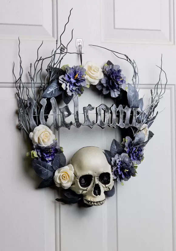 Fashion FUN Costumes 16-Inch Welcome Skull Halloween Wreath Decoration