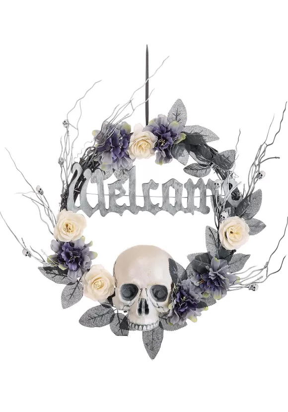 Fashion FUN Costumes 16-Inch Welcome Skull Halloween Wreath Decoration