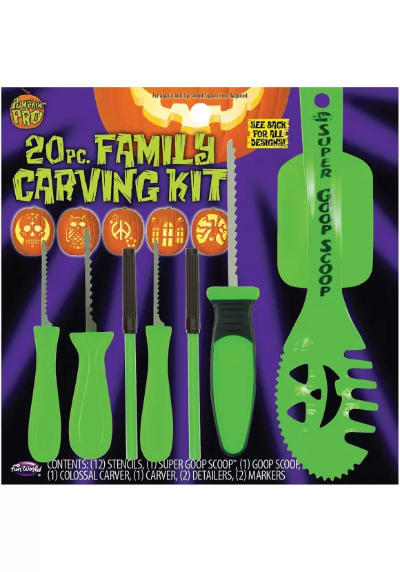 Store Fun World 20 Piece Family Pumpkin Halloween Carving Kit