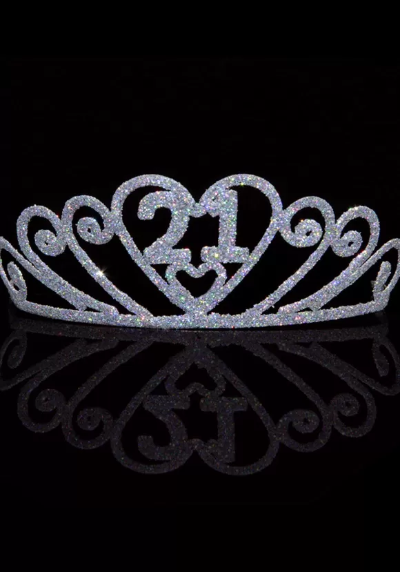 Clearance FUN Costumes 21 Silver Sparkle Tiara