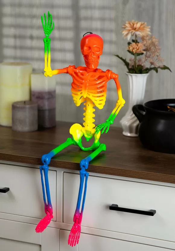 Discount FUN Costumes 24-Inch Rainbow Skeleton Halloween Decoration