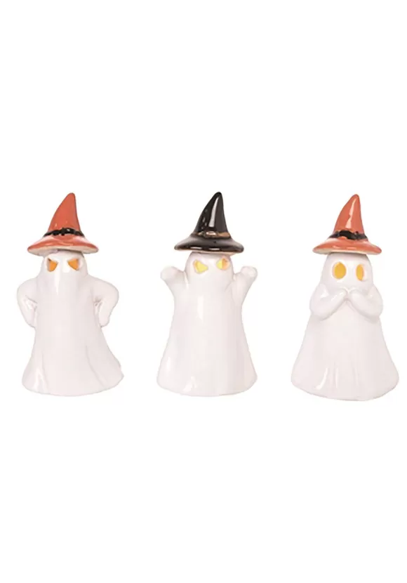 Sale Transpac 4 Inch Ceramic Light Up Ghost Figures Set