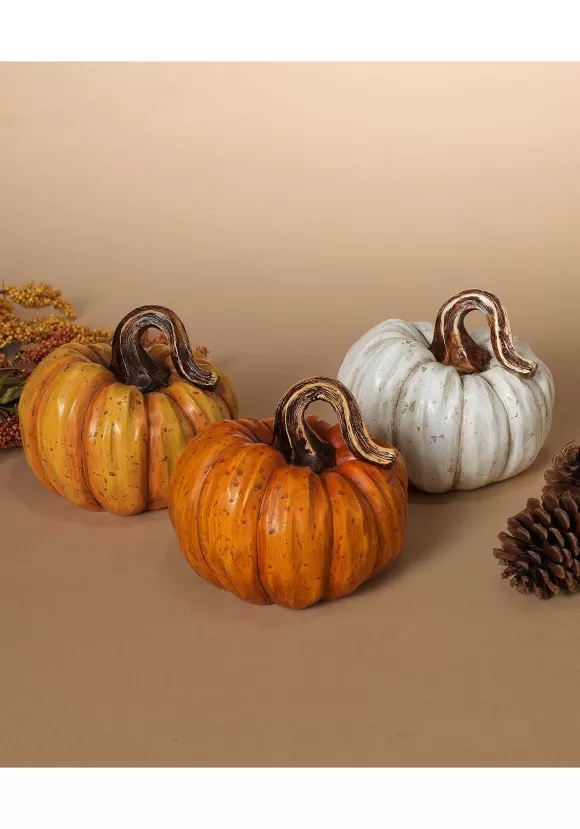 Cheap Gerson 4" Resin Pumpkins Set Of Three