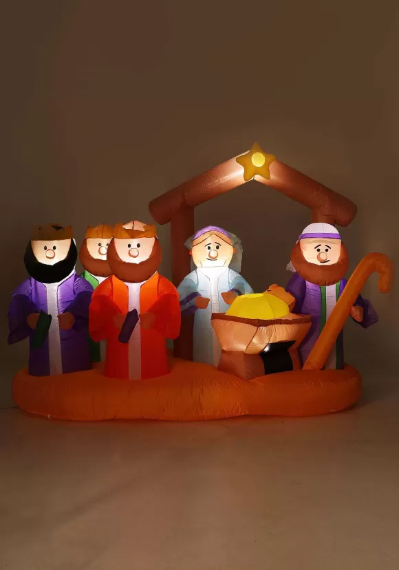 New FUN Costumes 5.5Ft Inflatable Light Up Nativity Decoration