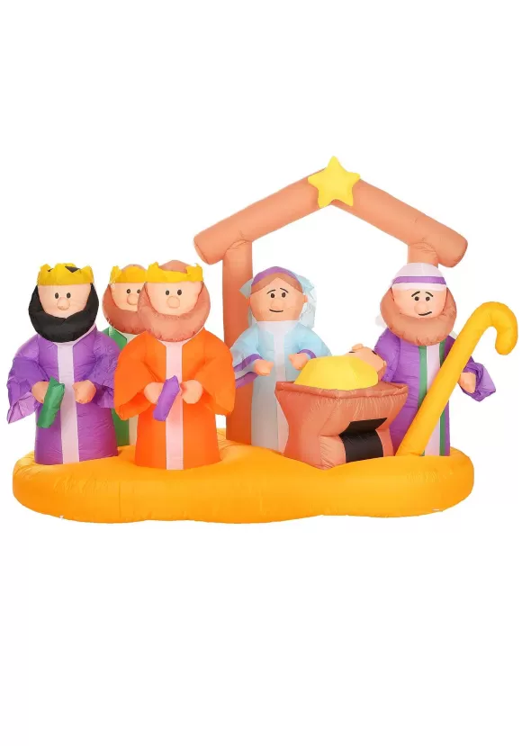 New FUN Costumes 5.5Ft Inflatable Light Up Nativity Decoration