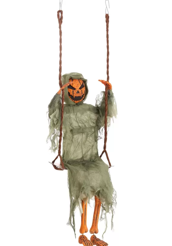 New Fun World 5Ft Swinging Dead Pumpkin Halloween Decoration