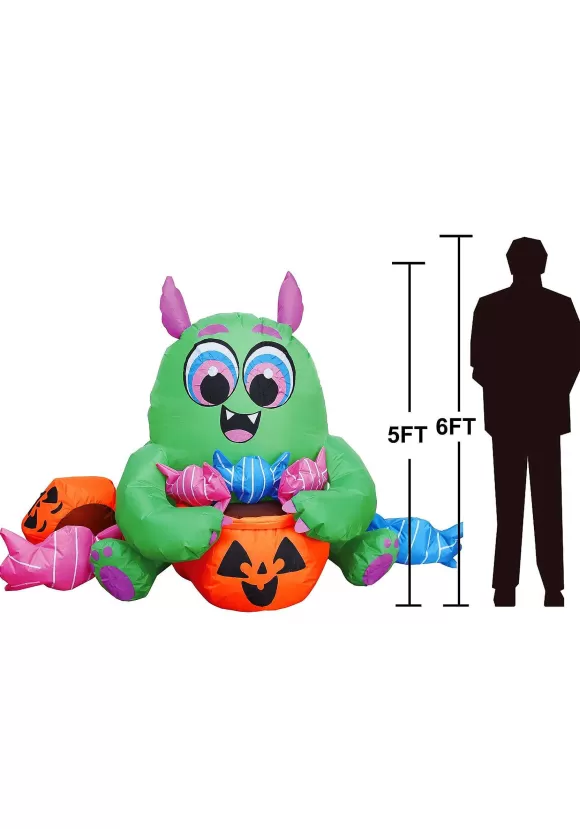 New Joyin 5Ft Tall Candy Monster Inflatable Decoration