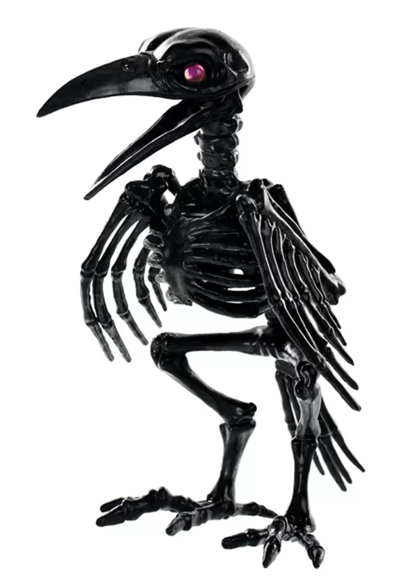 Discount Seasons (HK) Ltd. 7" Black Crow Skeleton With Crystal Eyes