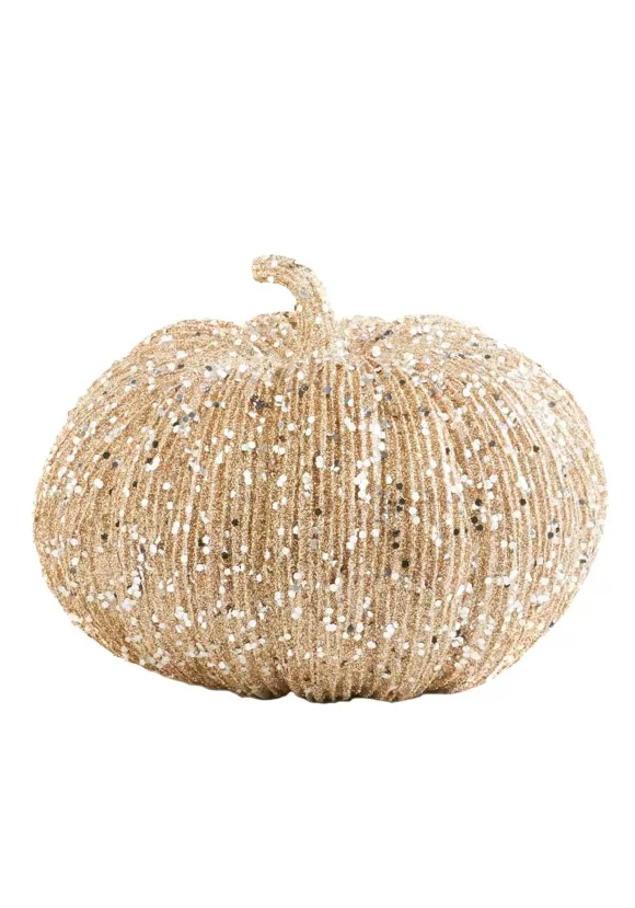 Cheap K&K Interiors Inc. 7 Inch Champagne Glitter Pumpkin