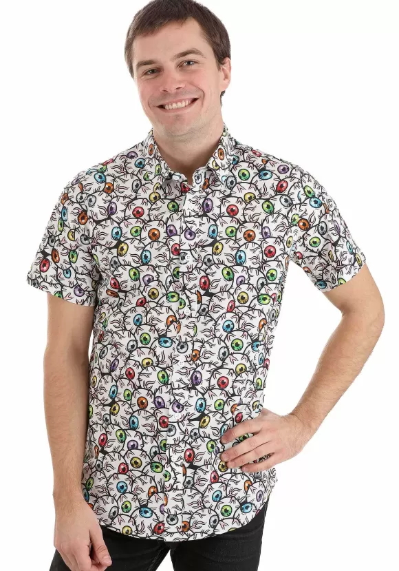 Fashion FUN Wear Adult All The Eyeballs Button-Up Shirt