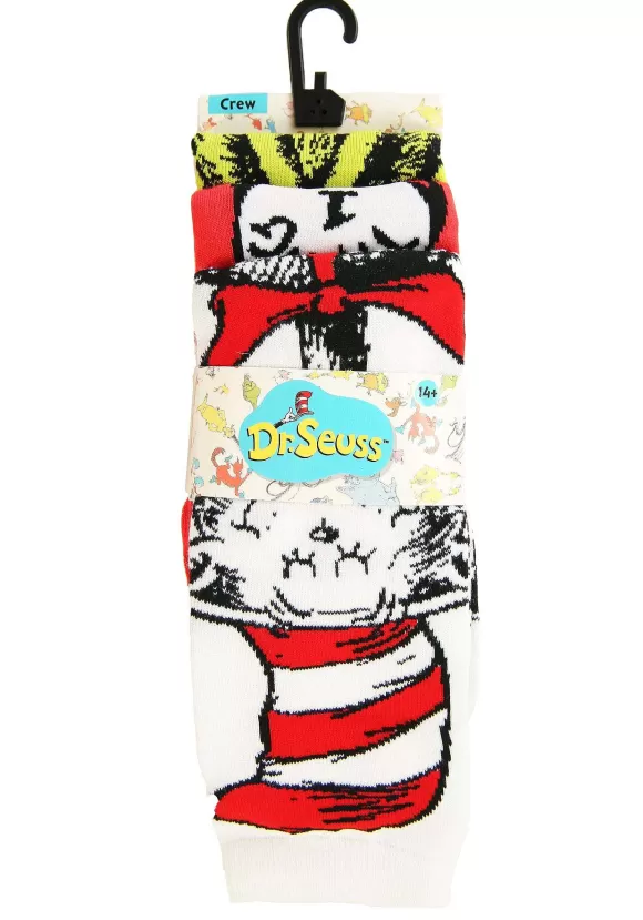 Fashion FUN Costumes Adult Dr. Seuss Characters Crew Sock 3 Pair Set