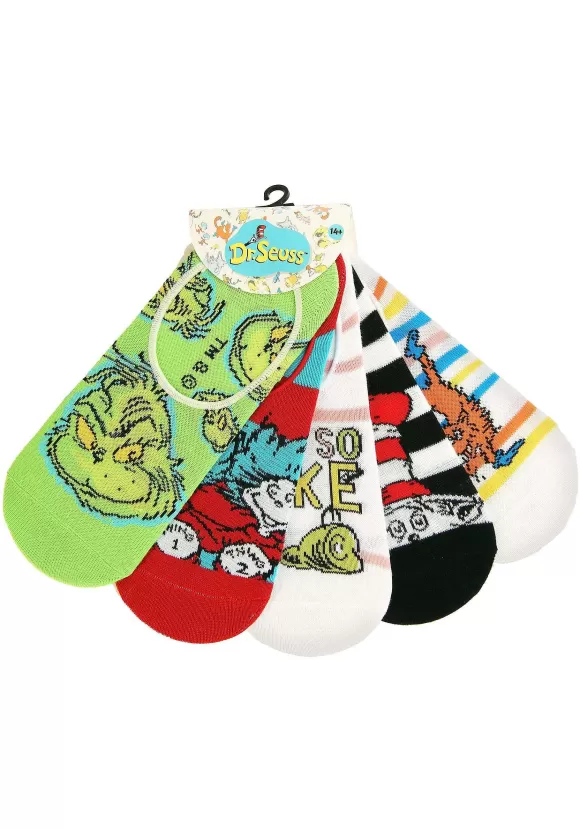 Discount FUN Costumes Adult Dr. Seuss No Show Sock 5 Pair Set