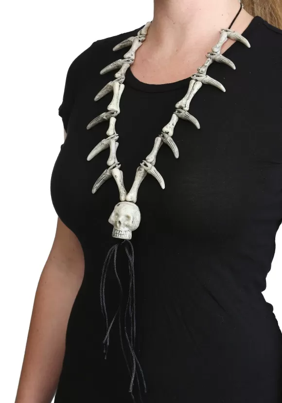 Best Sale FUN Costumes Adult Faux Ivory Costume Necklace With Skull Pendant