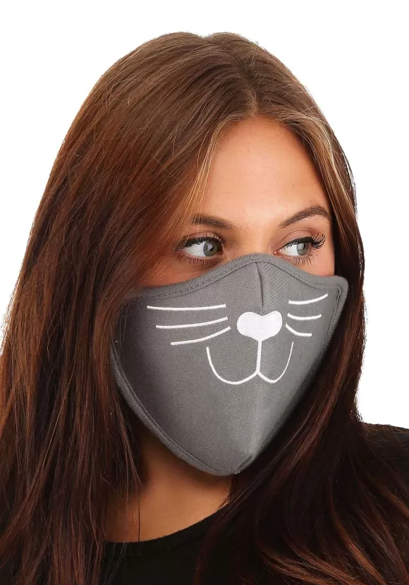 Hot FUN Costumes Adult Gray Cat Face Mask