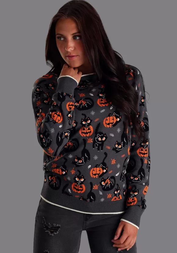 Best Sale FUN Wear Adult Quirky Kitty Halloween Sweater