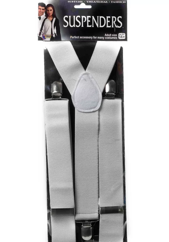 Fashion Forum Novelties, Inc Adult White Suspenders