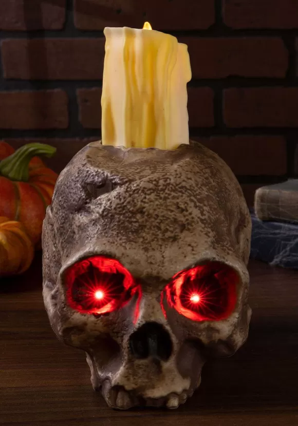 Hot FUN Costumes Ancient Skull Candle Halloween Decoration