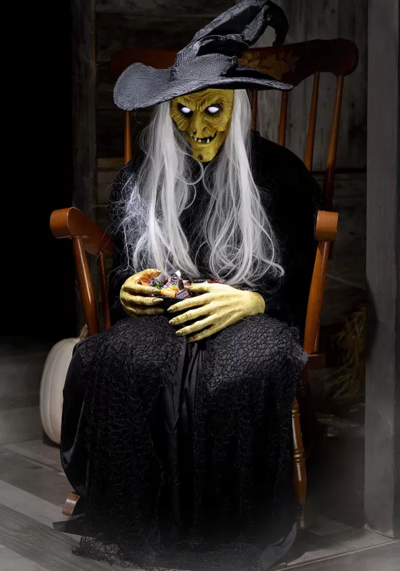 Online Morris Costumes Animated Sitting Witch With Candy Bowl Prop