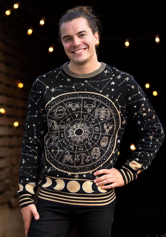 Fashion FUN Wear Astrology Signs Halloween Sweater For Adults