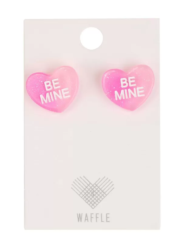 Sale Anarchy Street Be Mine Heart Lucite Earrings