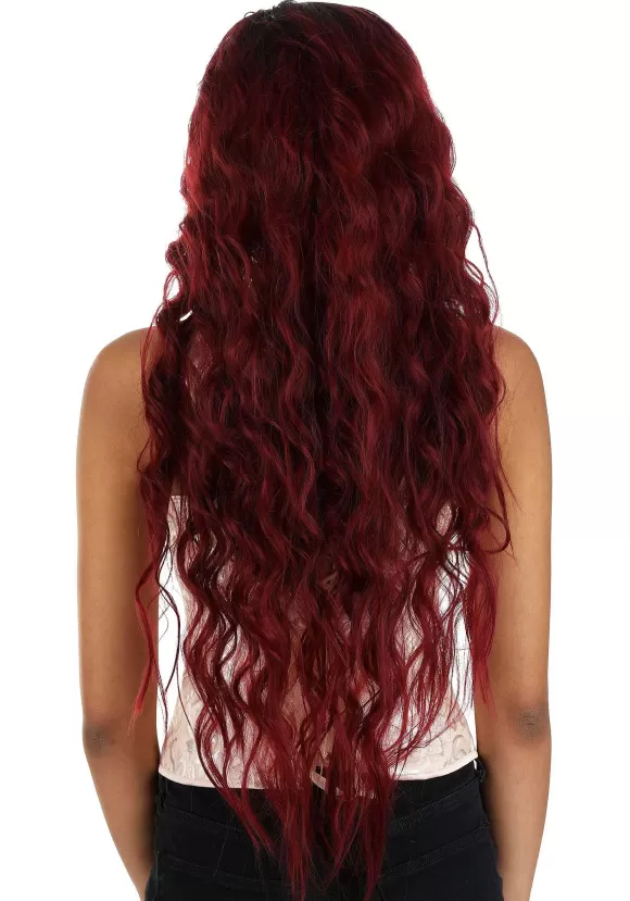 Discount FUN Costumes Black And Red Long Wavy Wig For Women