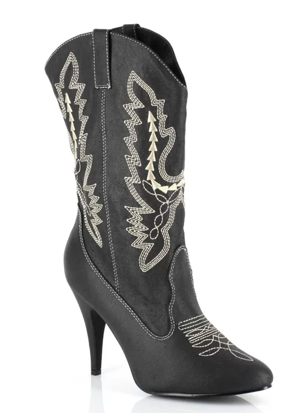 Discount Ellie Black Cowgirl Boots For Adults