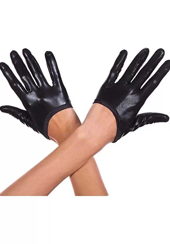 Sale Music Legs Black Cropped Gloves For Adults