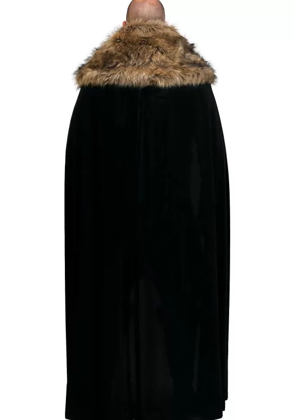 Online FUN Costumes Black Faux Fur Collar Viking Cape For Men