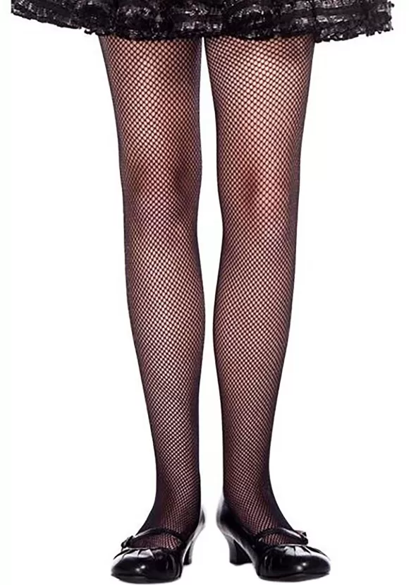 Clearance Music Legs Black Fishnet Tights For Girls