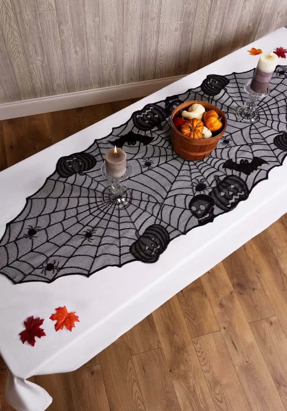 Discount FUN Costumes Black Halloween Pumpkins Table Runner Decoration