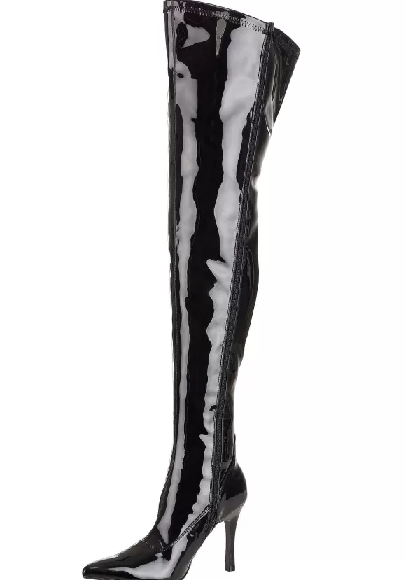 Store FUN Costumes Black Patent Over The Knee Boots For Women