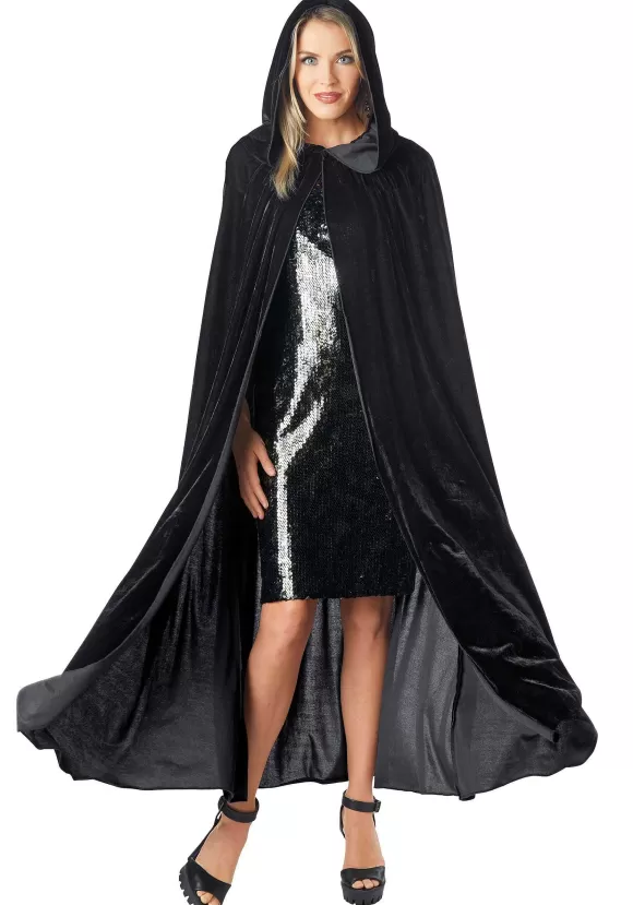 Best Sale FUN Costumes Black Velvet Hooded Adult Cape