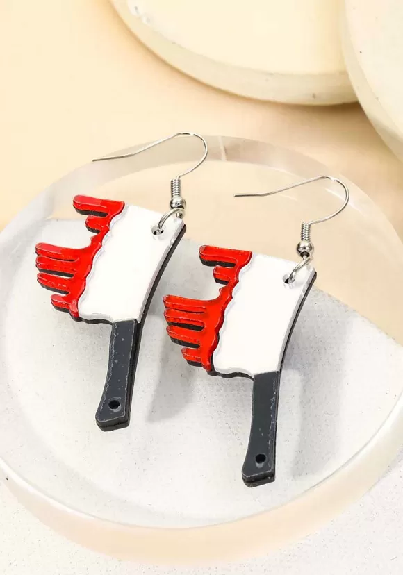 New Fame Bloody Butcher Knife Earrings Accessory