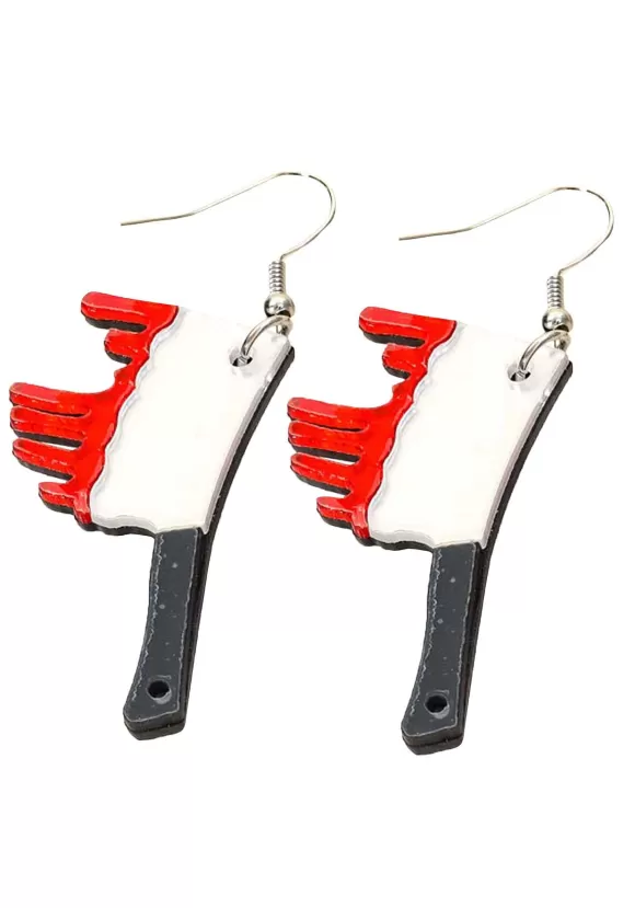 New Fame Bloody Butcher Knife Earrings Accessory