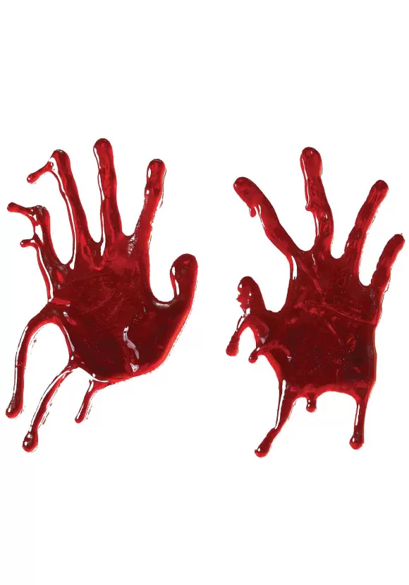 Outlet Fun World Bloody Window Hand Print Cling Decoration