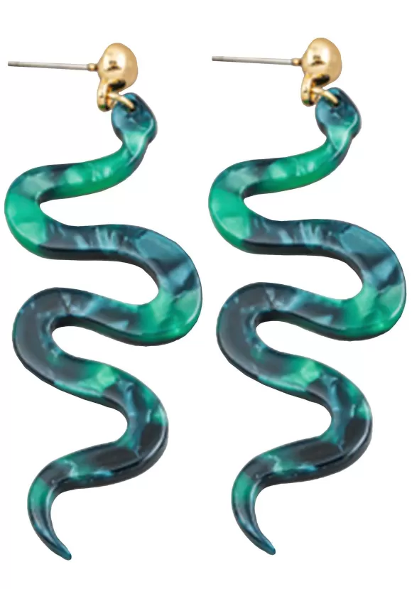 Outlet Anarchy Street Blue And Green Costume Snake Earrings