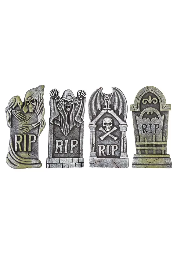 New Morbid Enterprises Boneyard Set Of 4 Tombstones