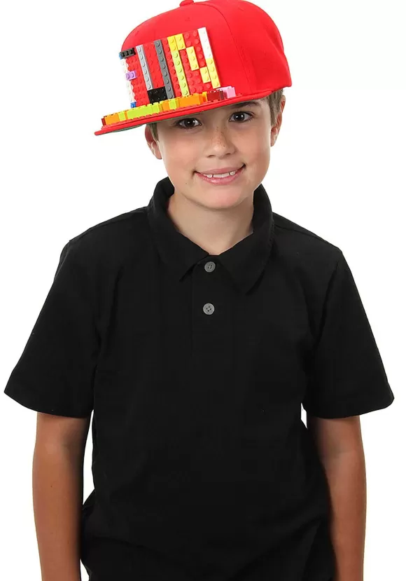 Cheap FUN Costumes Bricky Blocks | Red Snapback Hat