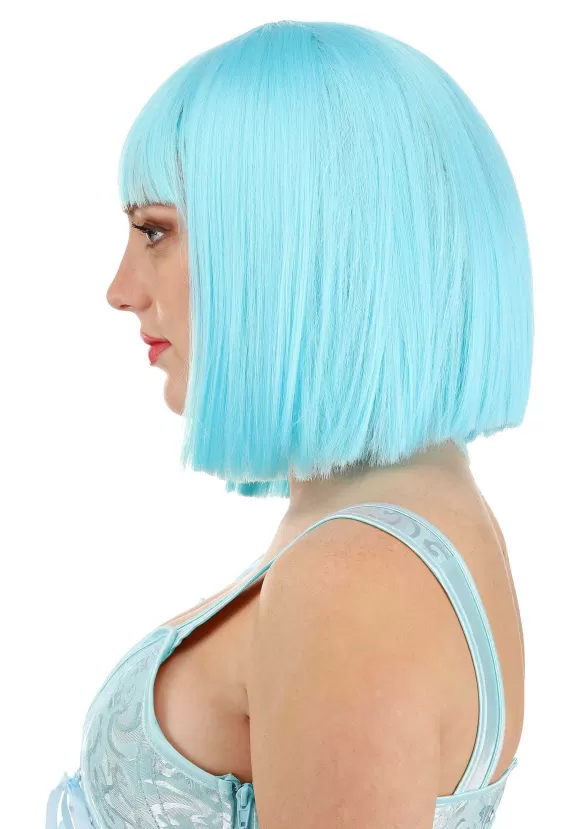 Cheap FUN Costumes Bright Blue Bob Wig For Women