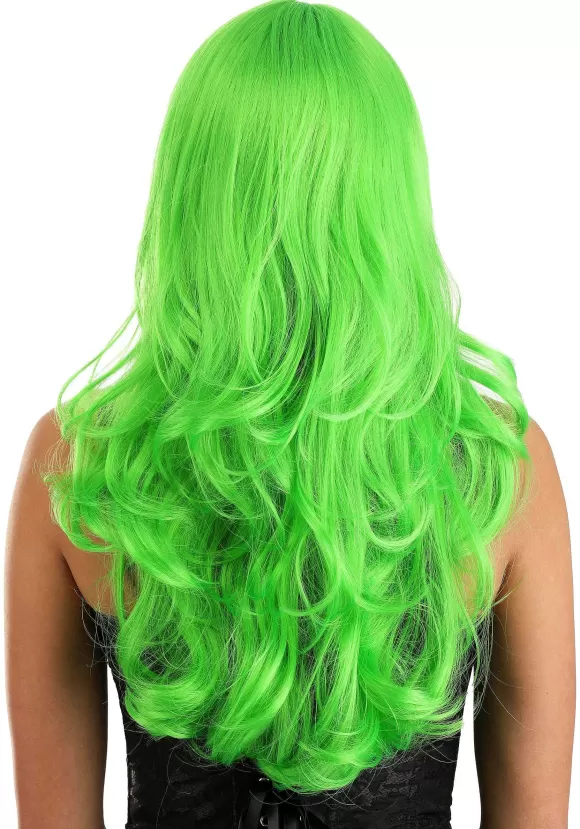 Fashion FUN Costumes Bright Green Full Wavy Wig For Women