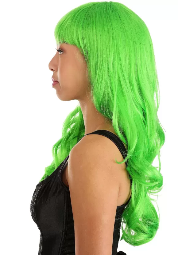 Fashion FUN Costumes Bright Green Full Wavy Wig For Women