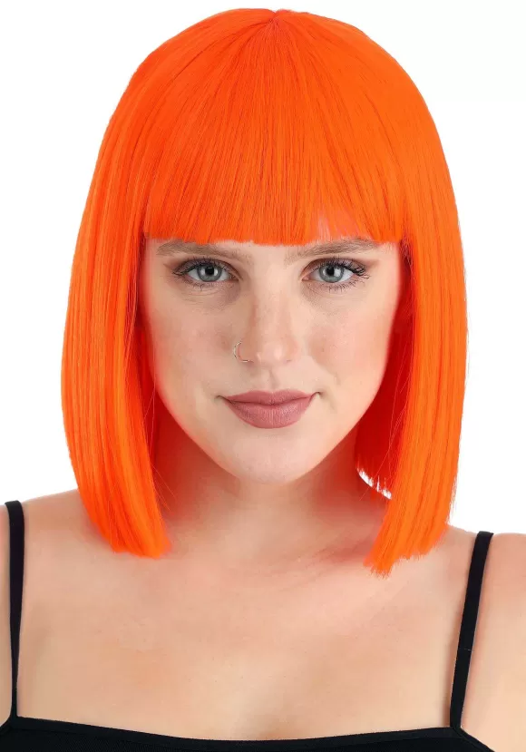 Best Sale FUN Costumes Bright Orange Bob Wig For Adults