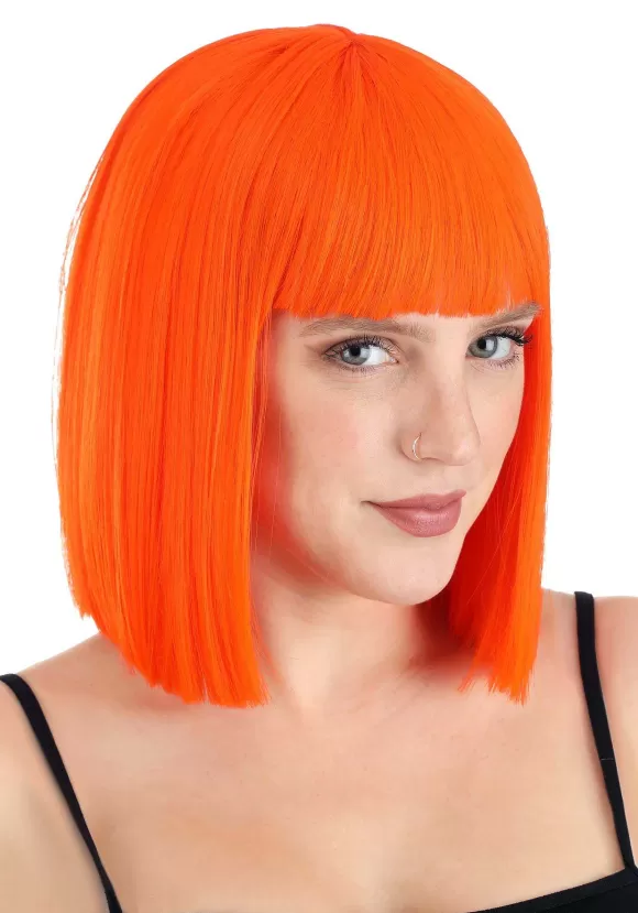 Best Sale FUN Costumes Bright Orange Bob Wig For Adults