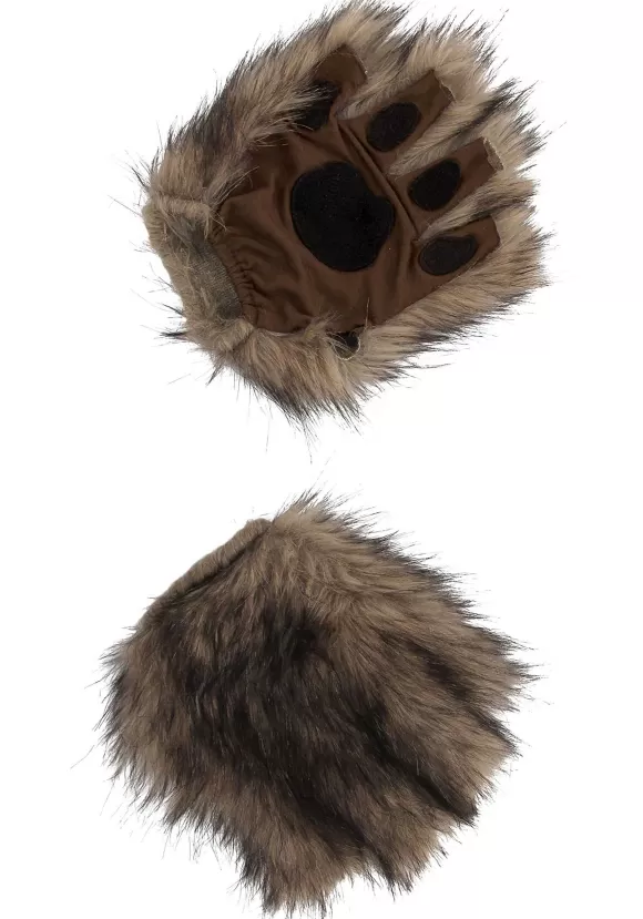 Outlet FUN Costumes Brown Fingerless Paws For Adults