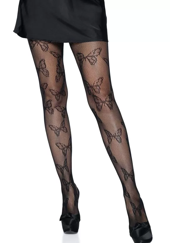 Cheap Leg Avenue Butterfly Net Black Tights