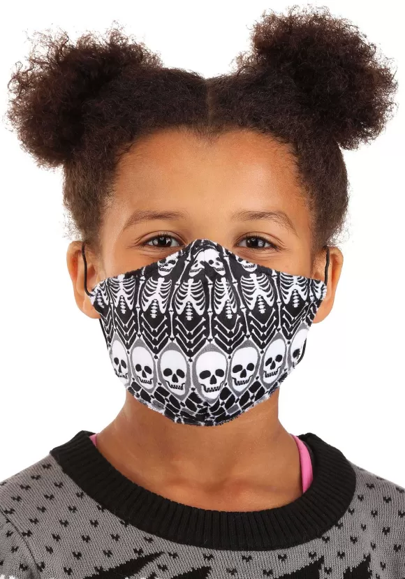 Cheap FUN Costumes Child Sublimated Skeleton Pattern Face Mask