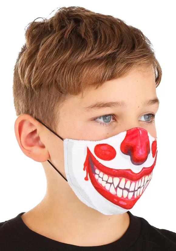 Clearance FUN Costumes Clown Sublimated Face Mask For Kids