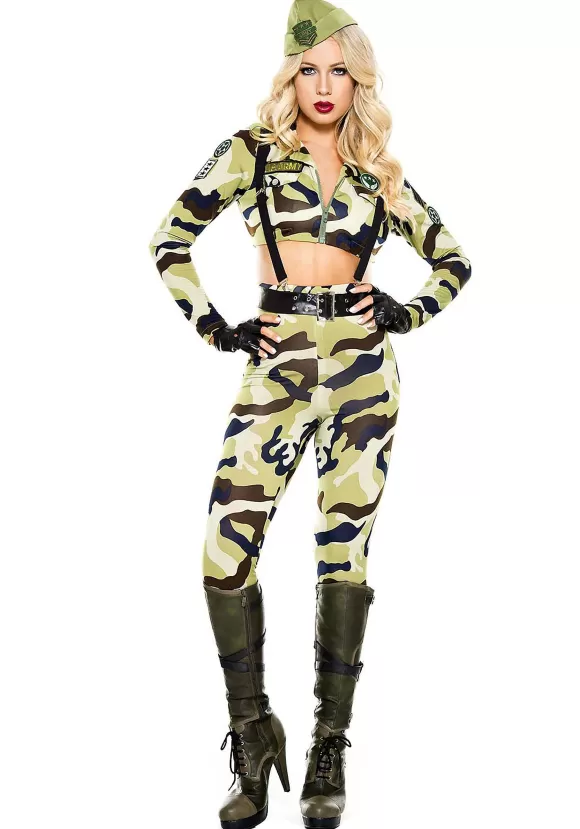 Hot Music Legs Commando Soldier Costume For Women