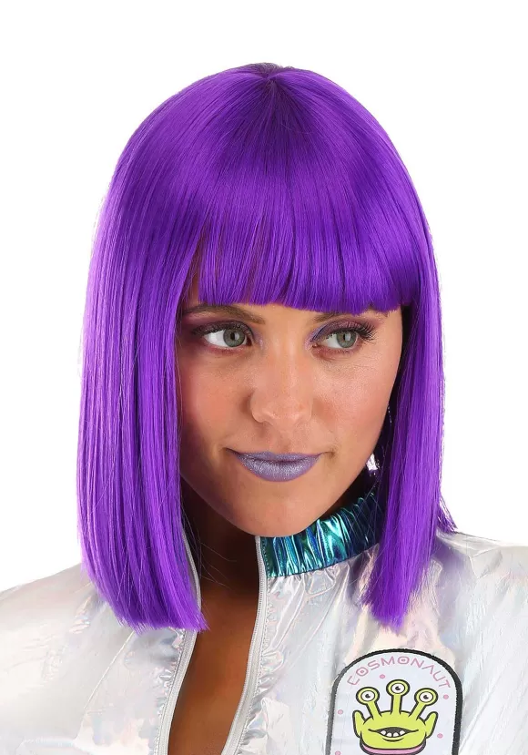 Clearance FUN Costumes Cosmic Purple Costume Wig For Women